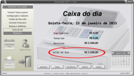 In this module containing all the income of the day, the values for the supplies and cash withdrawals.